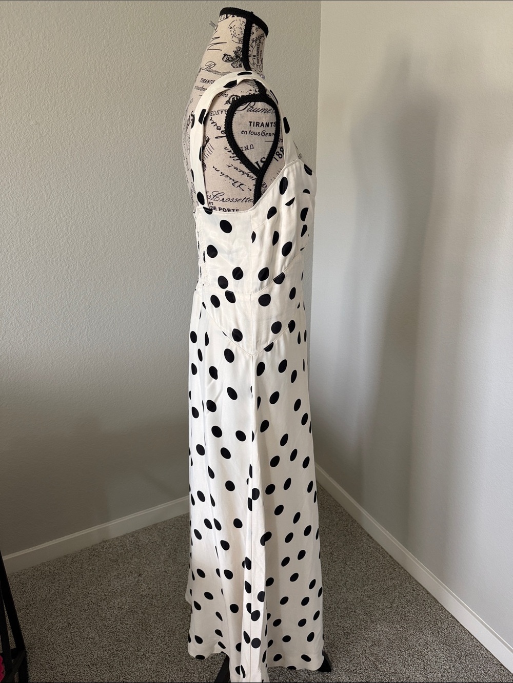 Maeve Black & White Polka Dot Maxi Dress - Picture 3 of 7